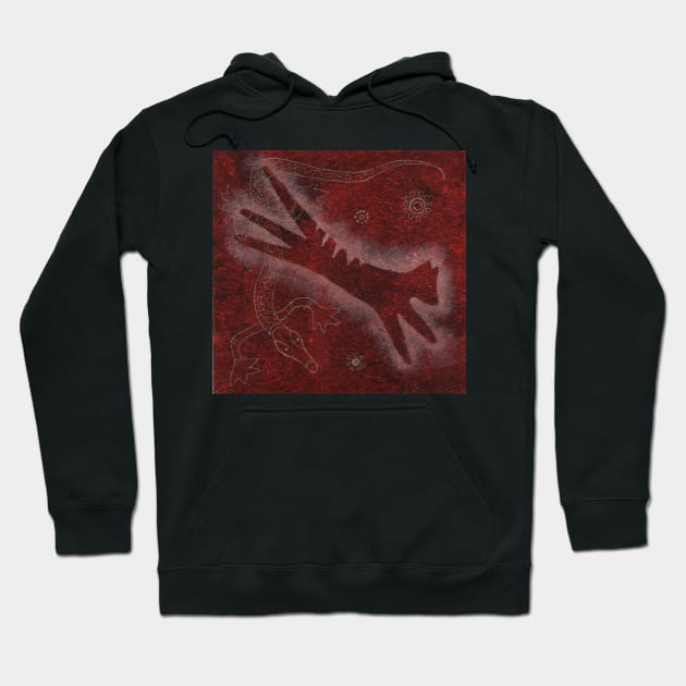 Cave Art Style Tasmanian Tiger Hoodie by PurpleMoose